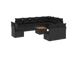 Garden Sofa Set, Garden Sofa Sets Vidaxl Preto Rattan / Vime (n/a)