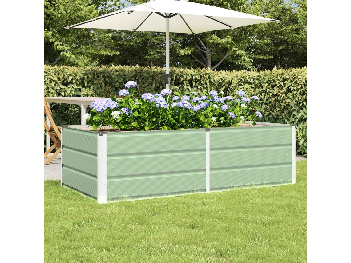 Vidaxl Floreira Verde 160 X 80 X 45 Cm Aço
