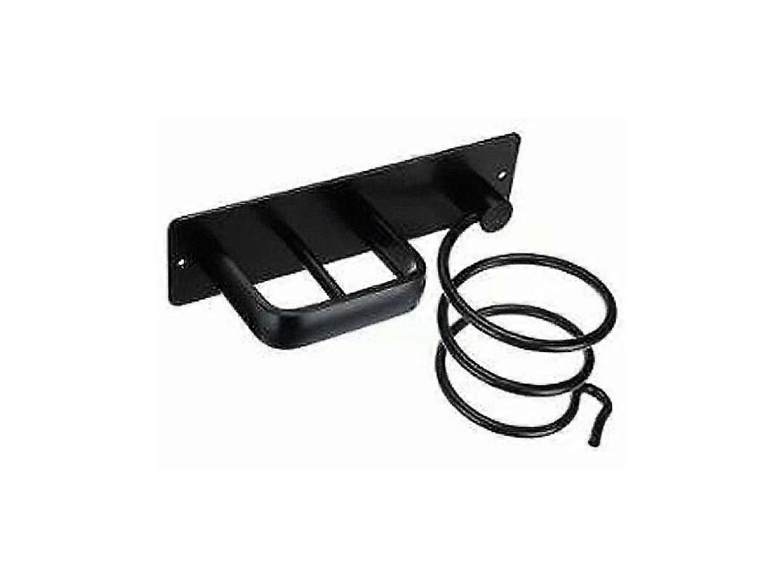 Rack de Secador Cabelo Sem Soco Armazenamento Banh Eiro Preto Acessórios GOKOCO