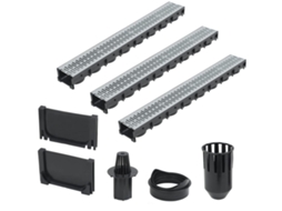 Vidaxl Canais De Drenagem 3 Pcs Aço Galvanizado 3 M