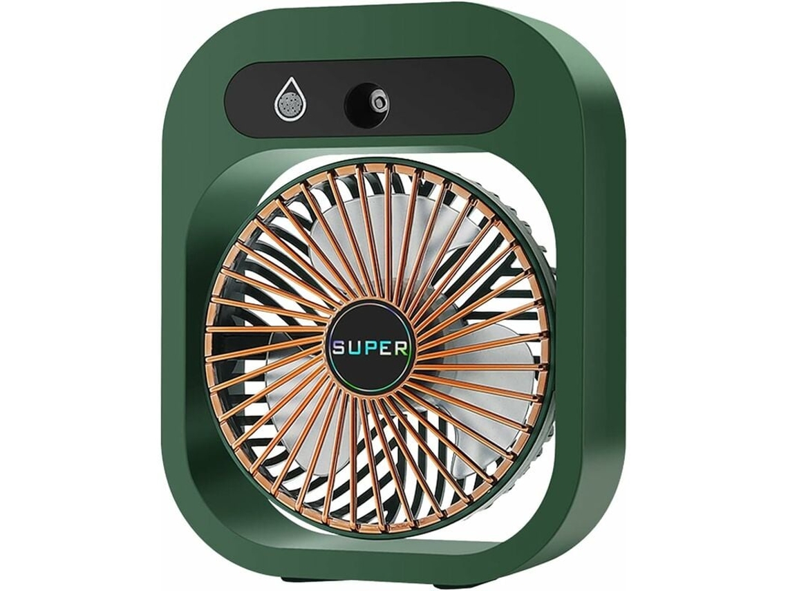 Ventilador de nebulização portátil recarregável USB com 3 velocidades para camping, casa e mesa Cxc