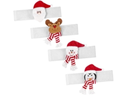 Conjunto De 4 Presilhas Natalinas Para Cortina Em Tecido Não Tecido, Com Decorações Festivas Papai Gokoco