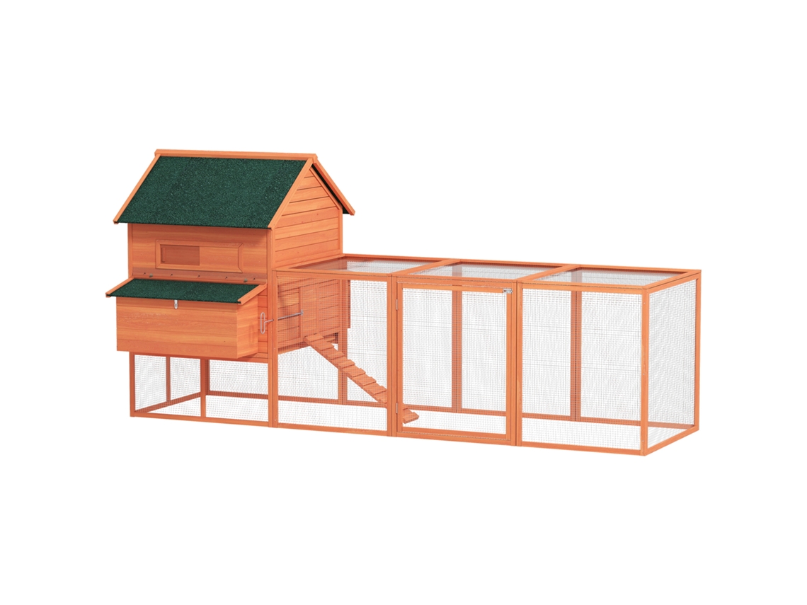 Galinheiro externo 2,8x1,9x1,95 m com 1 compartimento e cobertura Oxford UV (prata)