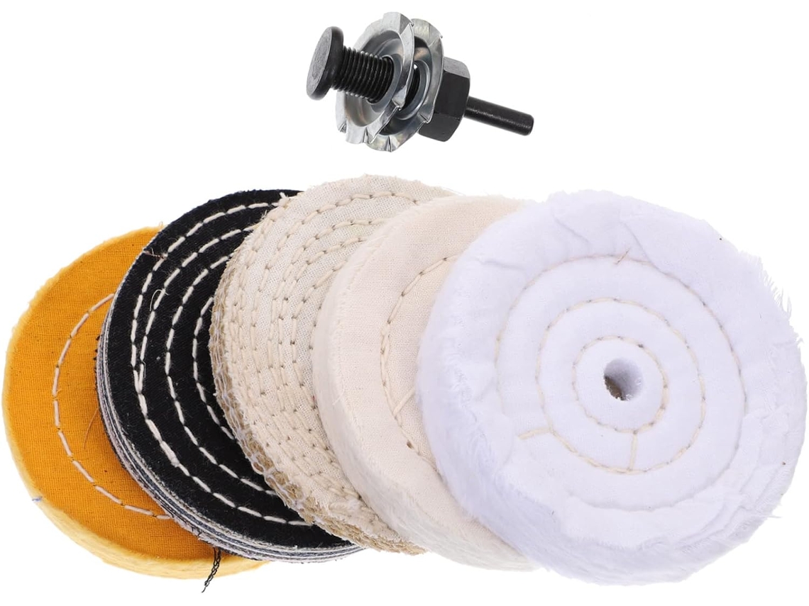 Kit de Rodas de Polimento com Encaixe para Furadeira, Boina Grossa para Funilaria e Acessórios de Polimento. SFUSHOS