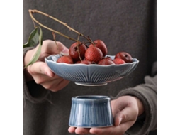 Taça De Fruta Em Cerâmica Com Pedestal - Tigela De Sobremesa E Gelado Para Cozinha E Decoração De Mesa