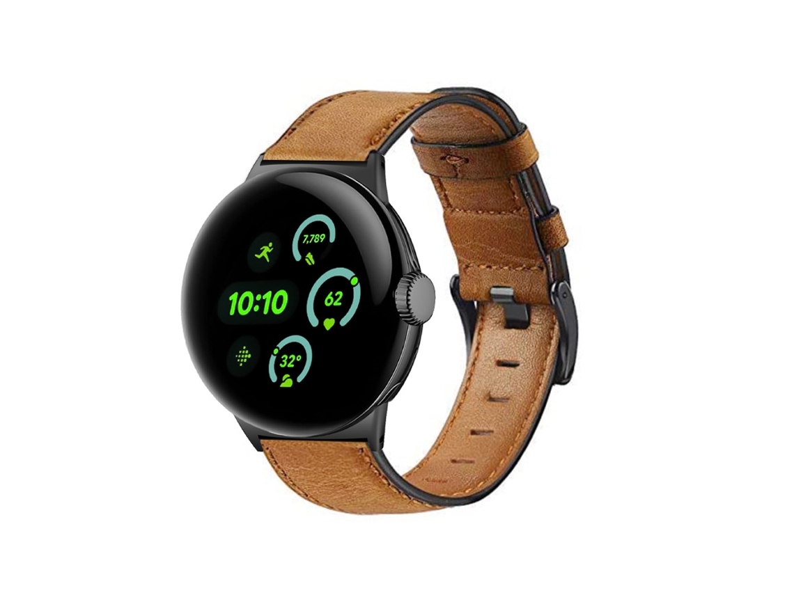 Pulseira de Relógio em Couro Genuíno para Google Pixel Watch 3 (45mm)