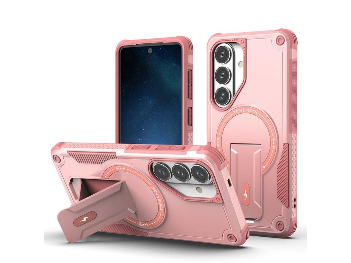 Capa Para Samsung Galaxy S26, Capa Protetora Magnética Com Suporte (rosa) Digitallab
