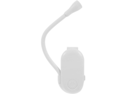 Luminária De Leitura Compacta Com Clipe, Bateria Recarregável De 400mah, Luz Ajustável, Material Abs Branco, Ideal Para