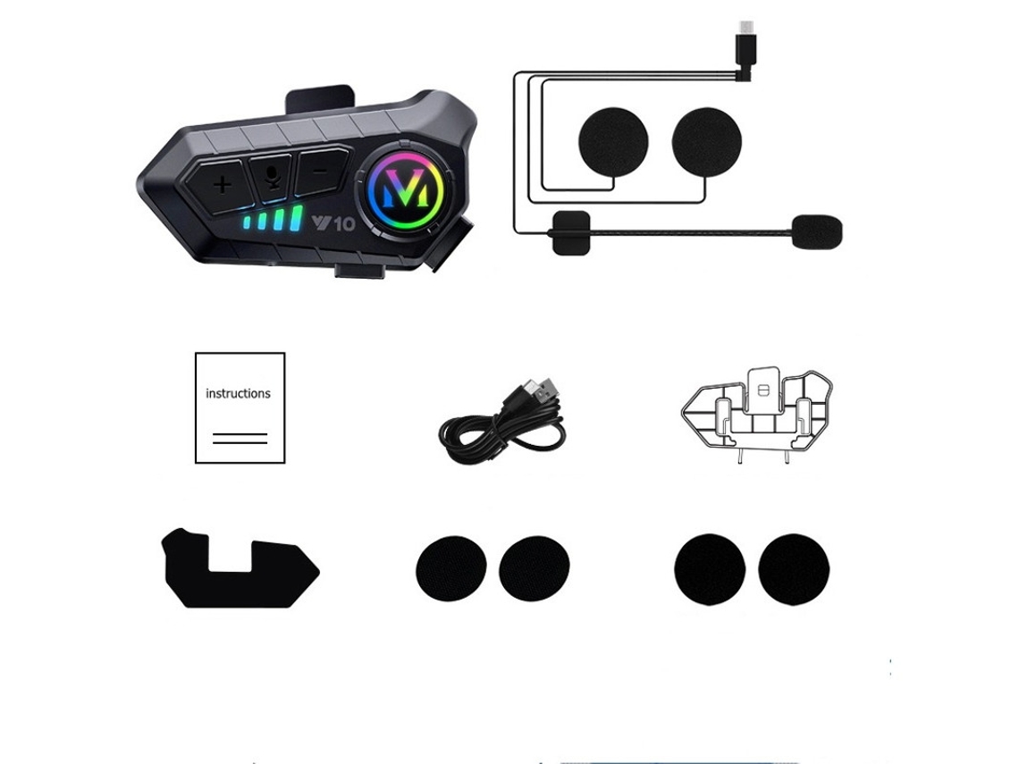 Intercomunicador Capacete Para Moto Yizhood Y10 Preto