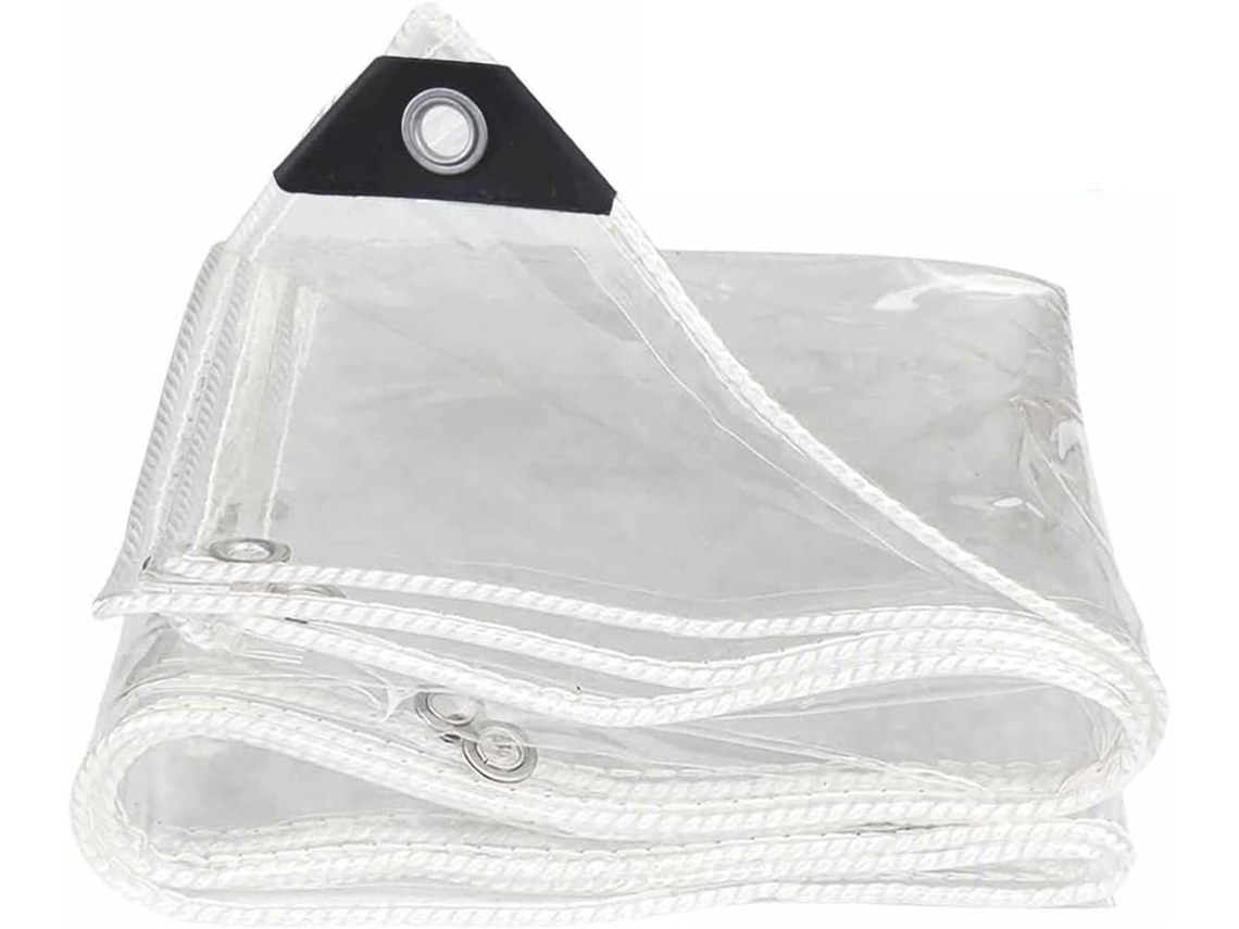 Transparent Tarpaulin 1 6x2 6ft, 420g M² Pvc Clear Tarpaulin Waterproof Heavy Duty Tarp With Eyelets And Reinforced