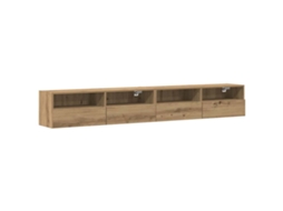Armário de Tv de Parede 2 Pcs Carvalho Artisiano MAISON EXCLUSIVE