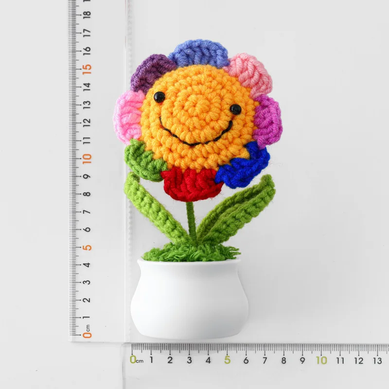 Mini Buquês De Tricô, Buquês Criativos De Flores Tricotadas À Mão