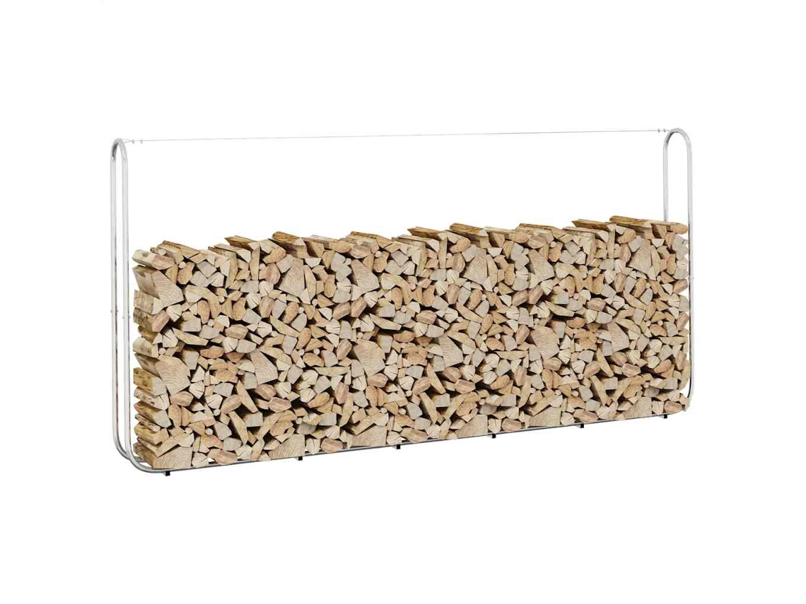 Vidaxl Suporte Para Lenha 300x25x150 Cm Aço Galvanizado