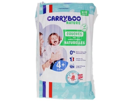 Fraldas Estampadas Natureza 42 Fraldas Tamanho 4 9-20 kg CARRYBOO