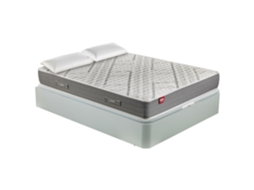 Pack PIKOLIN Sommier Branco + Colchão Espuma Elan + 2 Almofadas Grátis (160 x 200 - 56 Cm de Altura)