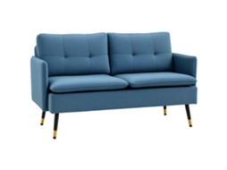 Sofá 2 Lugares 4 Almofadas Tom Azul 139x68x80 Cm