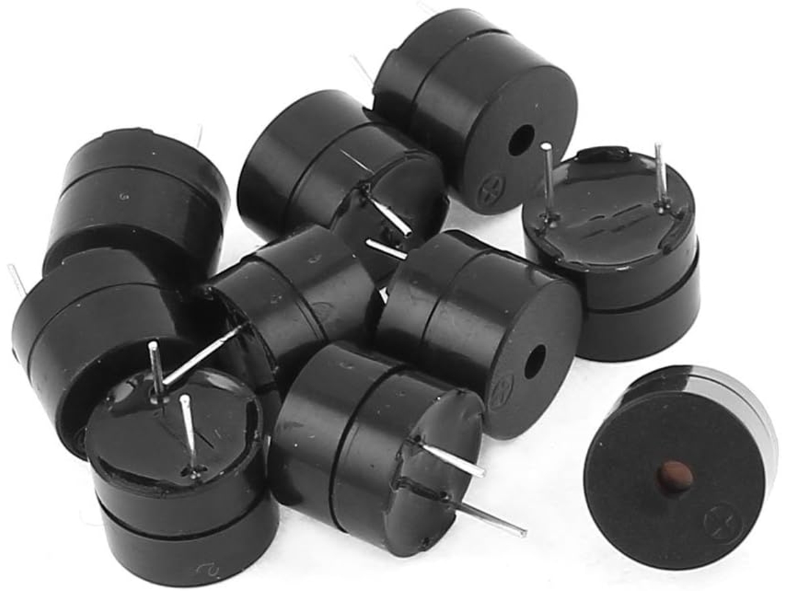 Conjunto de 10 Buzzers Eletrônicos Industriais de Tom Contínuo, Pretos, Dc 3v, 12mm X 9mm CHABERLU