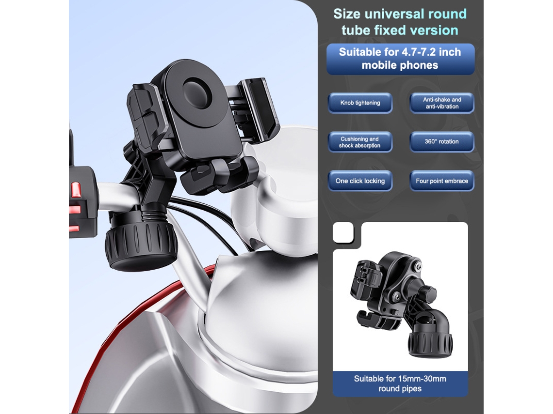 Suporte Para Celular Para Motocicleta Com Rotação De 360° E Navegação.