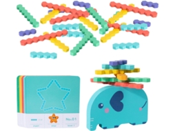 Jogo De Equilíbrio Animais Com Blocos Madeira Empilháveis