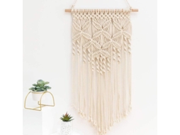 2026 tapestry Tejido Boho Decorativo para Sala Dormitorio, Beige Crema, Arte Bohemio de Cuero Madera