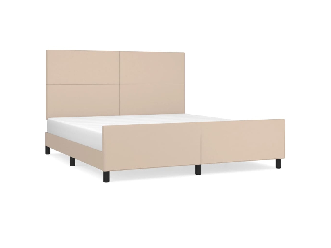 Bed Frame With Headboard, Bed Frames With Headboards Vidaxl Marrom Couro Artificial (180 X 200 Cm)