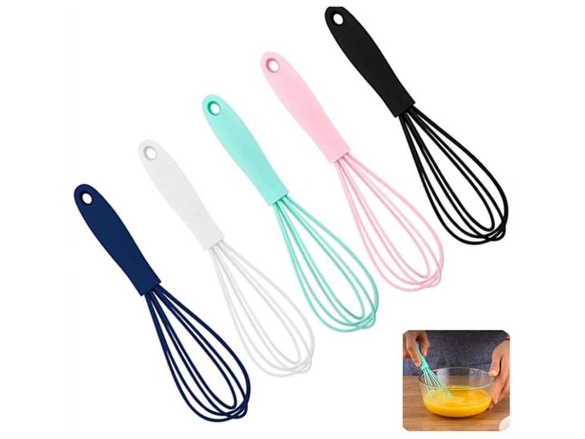 2026 set de 5 Batidoras de Silicona Mini Coloridas para Cozinha, Batidor de Ovos Resistente Ao Calor