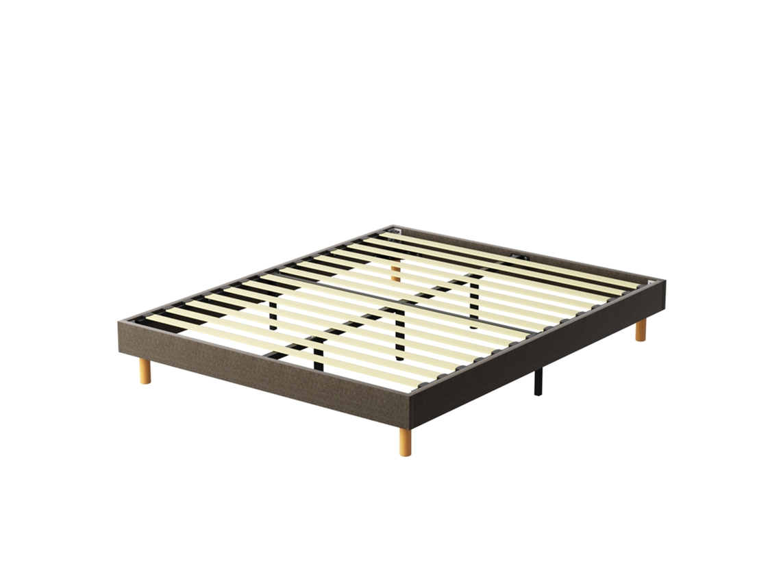 Sommier Tapissier 160x200 Cm , 14 Listras, Comfort, Brun