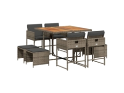 Garden Dining Set, Garden Dining Sets Vidaxl Cinzeto Rattan / Vime (n/a)