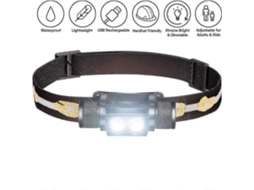 Lanterna De Cabeça Led Recarregável Com Feixe Ajustável Para Camping, Bateria De 2200mah Olysi Shop