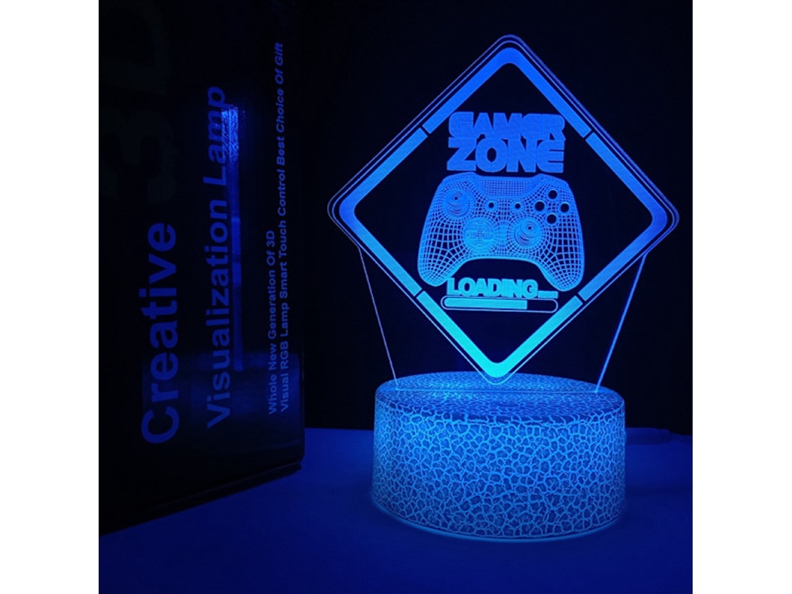 Luminária Noturna Criativa para Decoração de Sala Jogos, Modelo Crack, Base de Carregamento Crack, Carregamento Crack BRILVIBERA