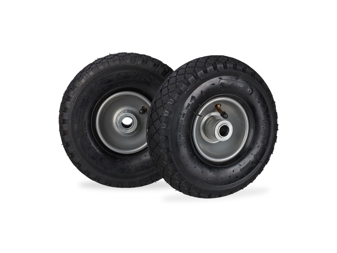 Conjunto Com 2 Rodas De Borracha Pu Para Carrinho De Mão