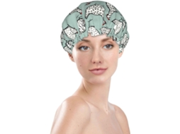 Touca De Banho Feminina, Reutilizável, Impermeável, Dupla Camada, Com Elástico, Ideal Para Cabelos Longos, Com Textura