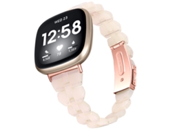 Bracelete de Smartwatch para Fitbit Versa 3 / Sense de resina de losango universal (rosa sereia)