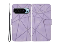Capa De Couro Com Linhas Impressas Para Google Pixel 8 Pro