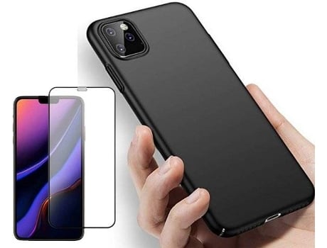 Kit Capa e Película Vidro 5D Full Cover iPhone 11 Pro Max SlimShield Preto  | Worten.pt