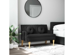 Vidaxl Banco C/ Almofadões 113x64,5x75,5 Cm Tecido Preto