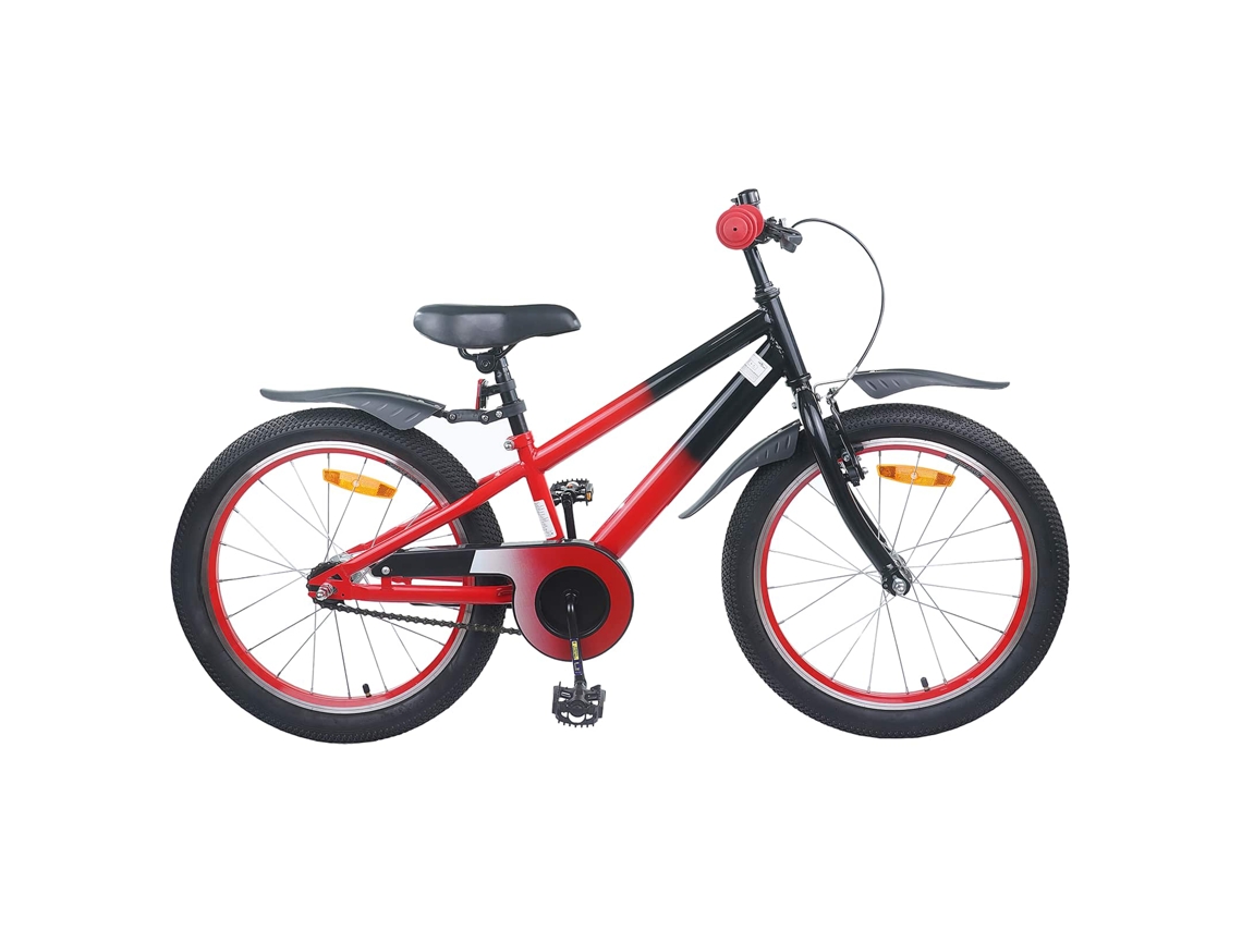 Vidaxl Bicicleta Infantil 22 Polegadas Para 7-12 Anos Vermelho E Preto