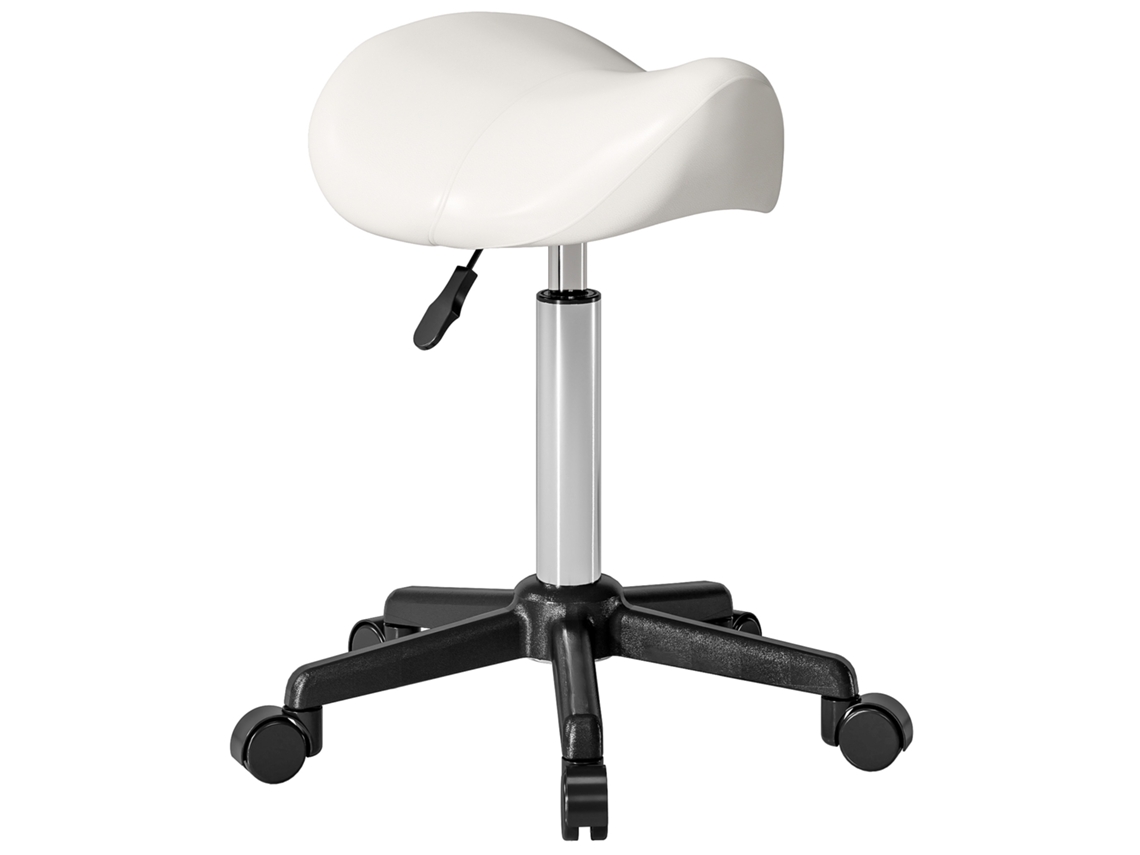 Banquinho com rodas, cadeira de tarefa ajustável de 45 a 57cm branca S/MARCA