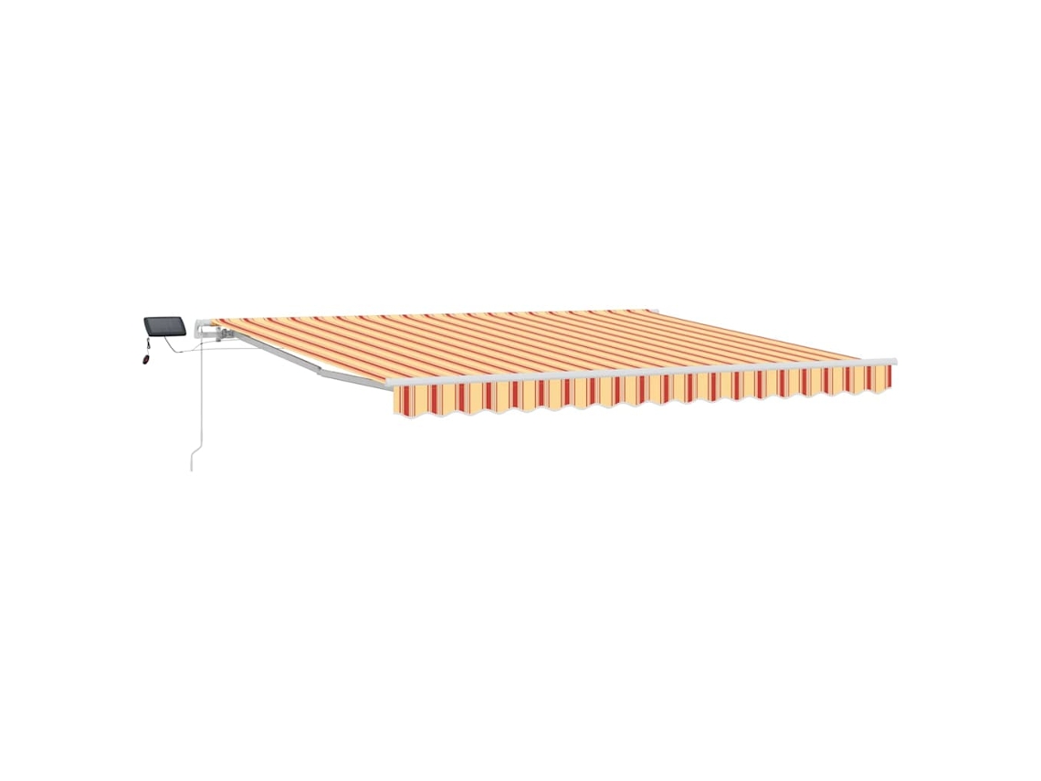 Toldo Retrátil Manual Com Led Amarelo E Laranja Vidaxl Laranja Poliéster (400 X 350 Cm)