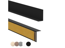 Rodapé Pvc 20x10 Mm Rígido Autoadesivo Resistente Uv, 200 Cm, Preto