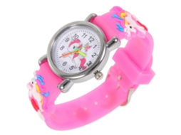 Relógio Infantil Com Tema De Unicórnio E Pulseira Silicone.