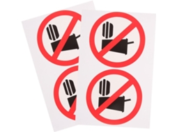 4 Adesivos/placas De 10x10cm Com A Inscrição "proibido Comer Ou Beber"