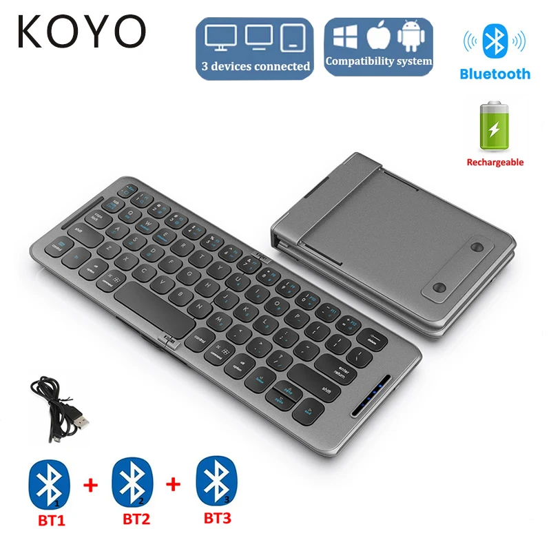 Teclado Bluetooth Dobrável Sem Fio para Windows, Android e Ios MDUG (hebraico e Inglês)