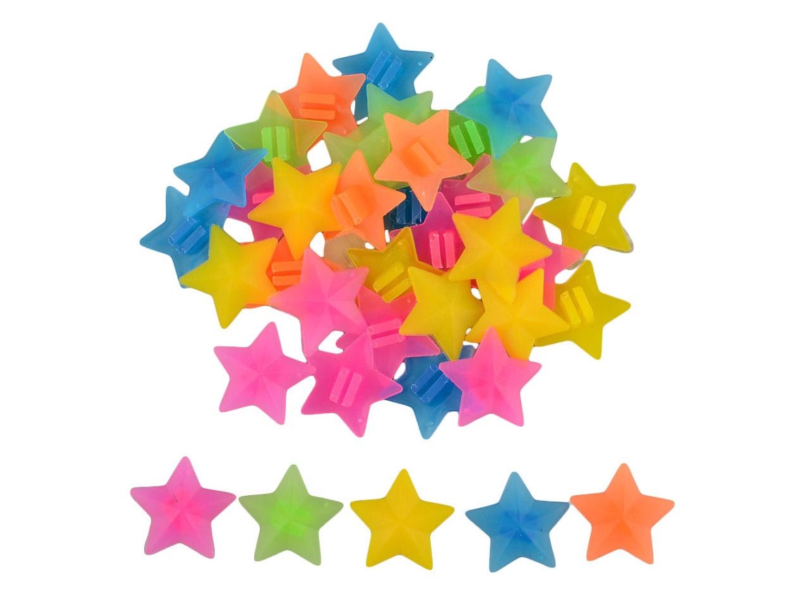 Decoração de Raio para Bicicleta Estrelas Pacote com 36