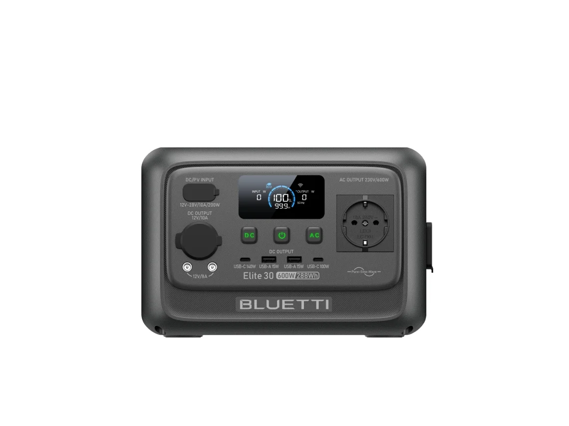 Estação de Energia Portátil BLUETTI Elite 30 V2 600 W 288 Wh Lifepo4 Gerador Solar