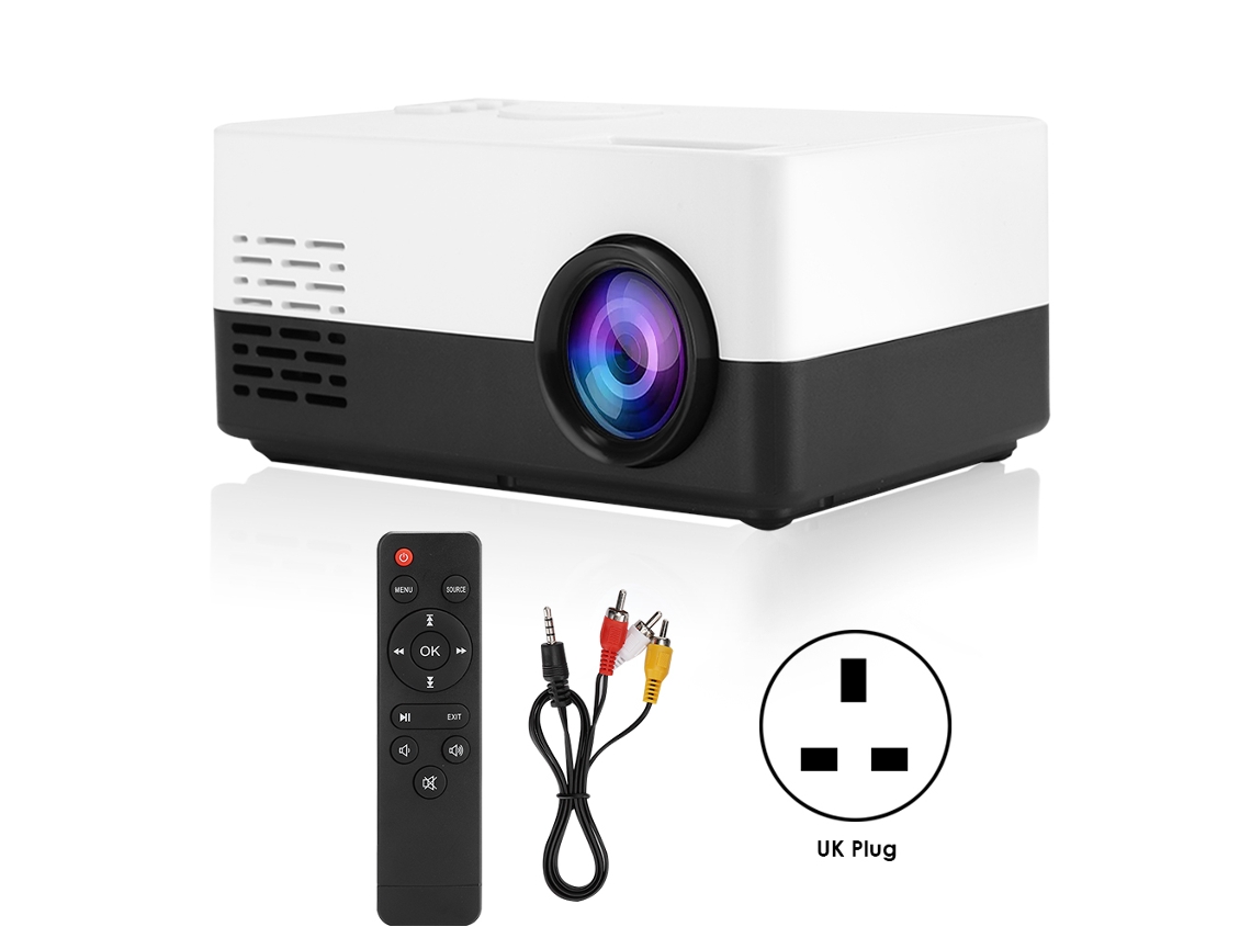 Mini Projetor Portátil De Multimídia Led Hd 1080p Com Controle Remoto Brilvibera