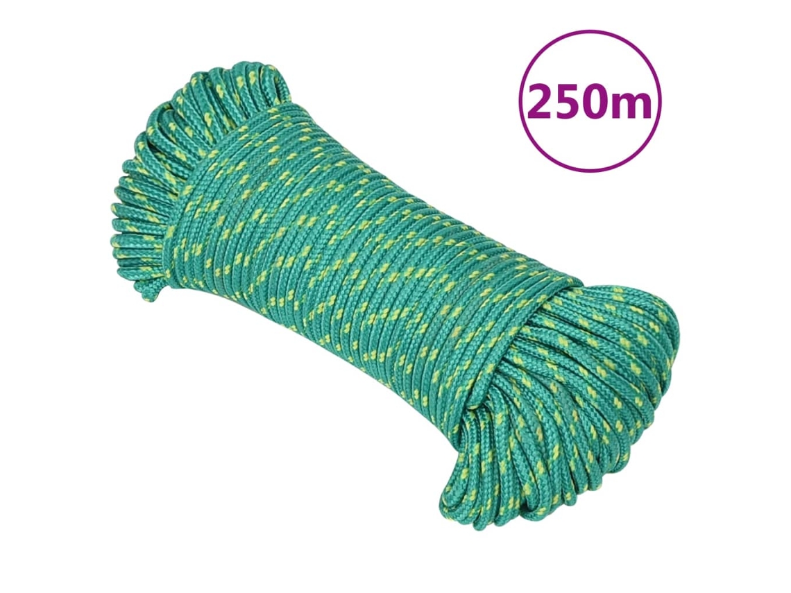 Vidaxl Corda De Barco 4 Mm 250 M Polipropileno Verde