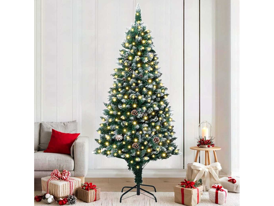 Vidaxl Árvore De Natal Artificial Verde 180 Cm Pvc, Aço E Plástico