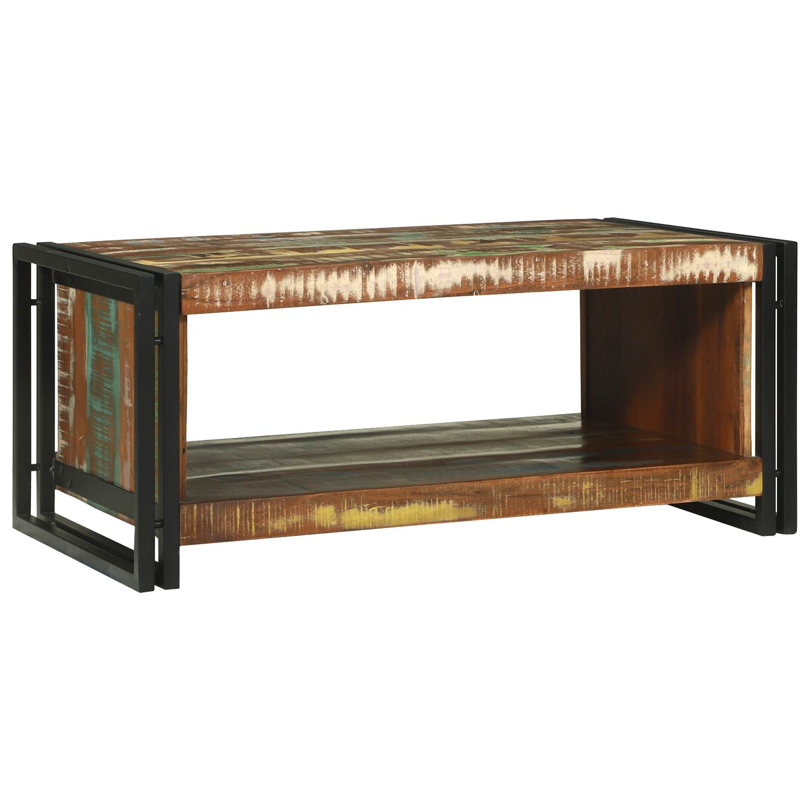 Conjunto 1 Mesa De Café Moderna Vidaxl Multicolorido Madeira Recuperada Maciça (90 X 50 X 38 Cm)