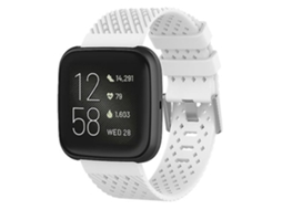Lurelia Pulseira De Silicone Respirável Branca 20 Mm, Compatível Com Fitbit Versa/ 2/ Lite